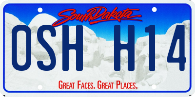 SD license plate 0SHH14