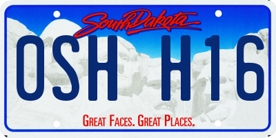 SD license plate 0SHH16