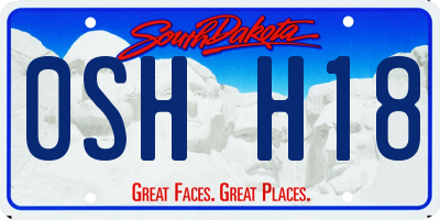 SD license plate 0SHH18