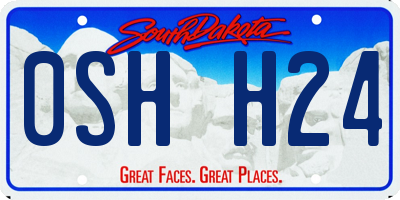 SD license plate 0SHH24