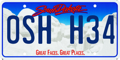SD license plate 0SHH34