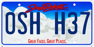 SD license plate 0SHH37