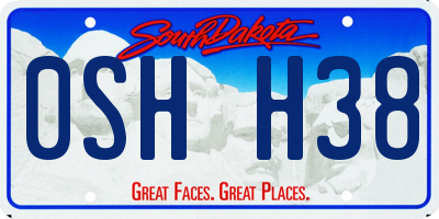 SD license plate 0SHH38