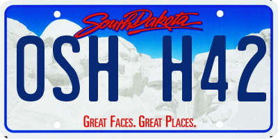SD license plate 0SHH42