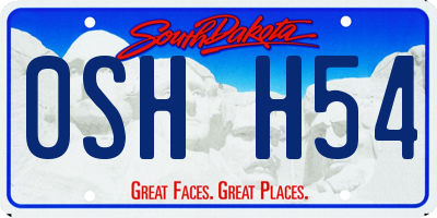 SD license plate 0SHH54