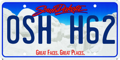 SD license plate 0SHH62