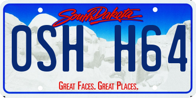 SD license plate 0SHH64
