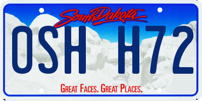 SD license plate 0SHH72