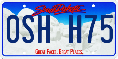 SD license plate 0SHH75