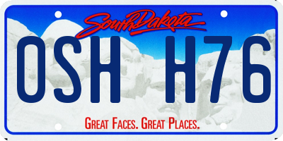 SD license plate 0SHH76