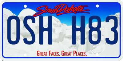 SD license plate 0SHH83