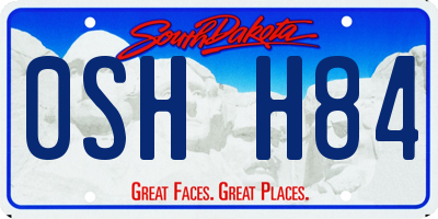 SD license plate 0SHH84