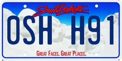 SD license plate 0SHH91