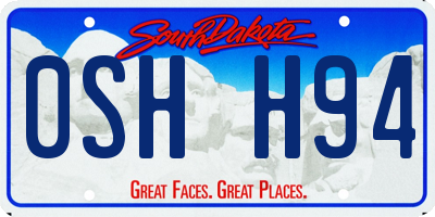 SD license plate 0SHH94