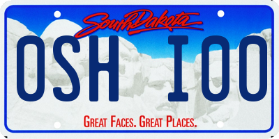SD license plate 0SHI00