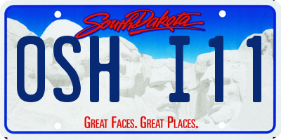 SD license plate 0SHI11