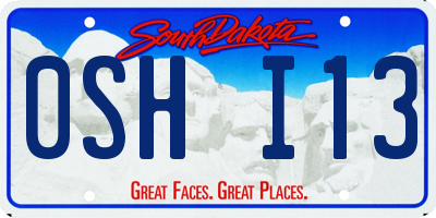 SD license plate 0SHI13