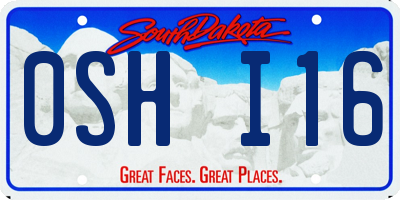 SD license plate 0SHI16