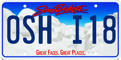 SD license plate 0SHI18