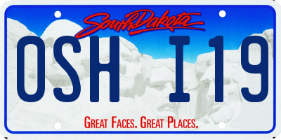 SD license plate 0SHI19