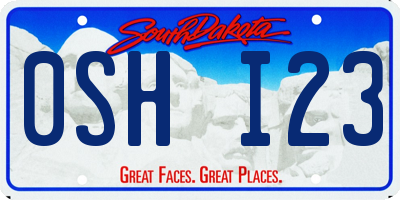 SD license plate 0SHI23