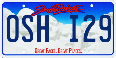 SD license plate 0SHI29