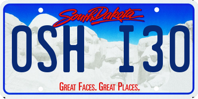 SD license plate 0SHI30