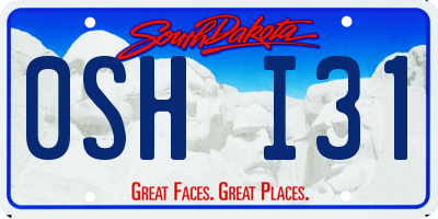 SD license plate 0SHI31
