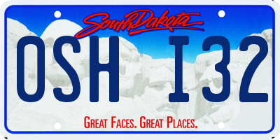 SD license plate 0SHI32
