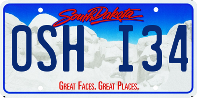 SD license plate 0SHI34