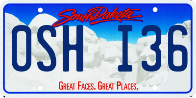 SD license plate 0SHI36