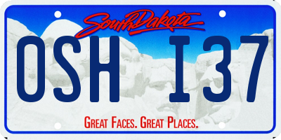 SD license plate 0SHI37