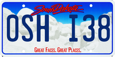 SD license plate 0SHI38