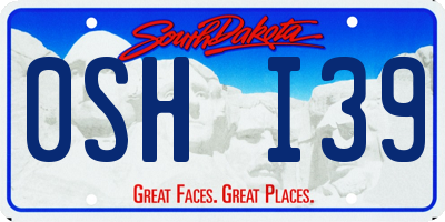 SD license plate 0SHI39