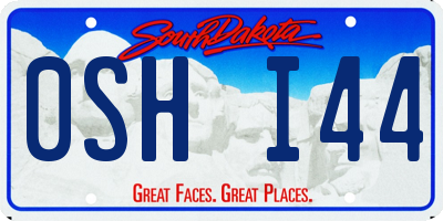 SD license plate 0SHI44
