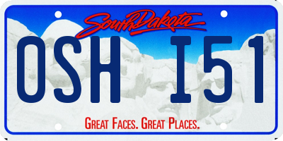 SD license plate 0SHI51