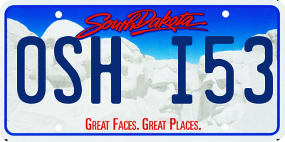 SD license plate 0SHI53