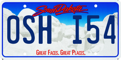 SD license plate 0SHI54