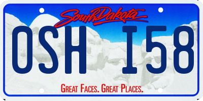 SD license plate 0SHI58