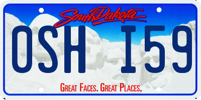 SD license plate 0SHI59