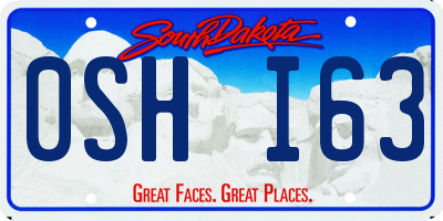 SD license plate 0SHI63