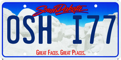 SD license plate 0SHI77