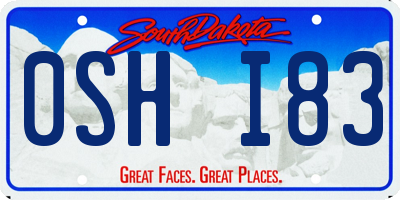 SD license plate 0SHI83
