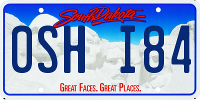 SD license plate 0SHI84