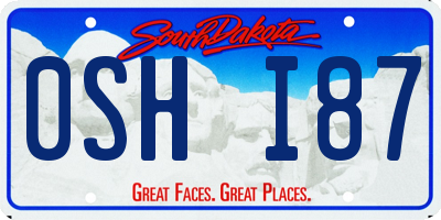 SD license plate 0SHI87