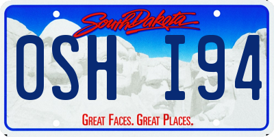 SD license plate 0SHI94