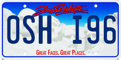 SD license plate 0SHI96