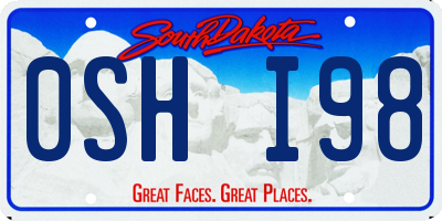 SD license plate 0SHI98