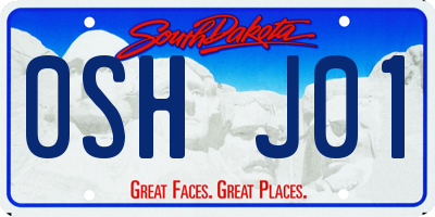 SD license plate 0SHJ01