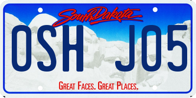 SD license plate 0SHJ05